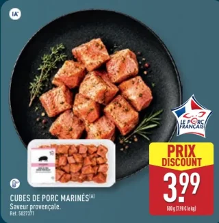 Cubes de porc marinés