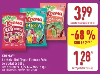Bonbons Krema Red'Dingue, Fiesta ou Soda Mania