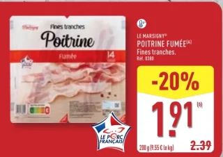 Poitrine fumée fines tranches Le Marsigny