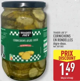 Cornichons en rondelles Aigre-doux Trader Joe's