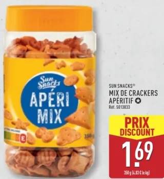 SUN SNACKS Mix de crackers apéritif