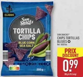 SUN SNACKS Chips tortillas bleues