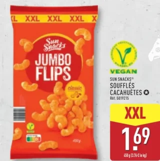 SUN SNACKS Soufflés cacahuètes XXL