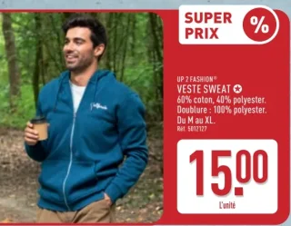 UP 2 FASHION VESTE SWEAT