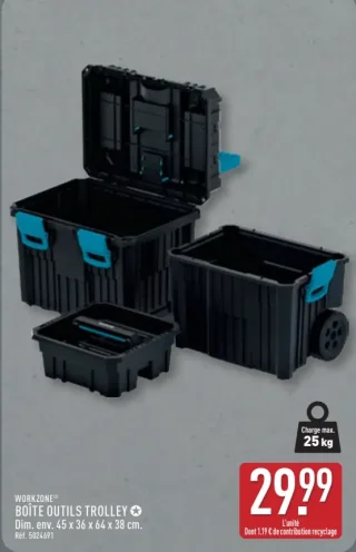 WORKZONE® BOÎTE OUTILS TROLLEY