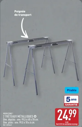 WORKZONE® 2 TRÉTEAUX MÉTALLIQUES