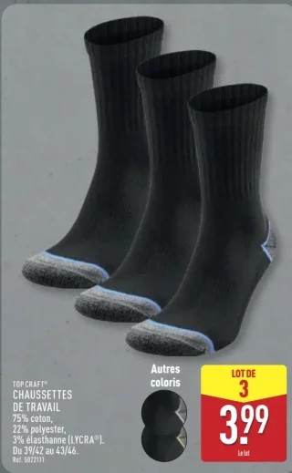 TOP CRAFT® CHAUSSETTES DE TRAVAIL