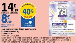 SOIN UNIFIANT JOUR ÉCLAT ANTI-TACHES EXPERT LUMI'LYS [C] "SO BIO ÉTIC"