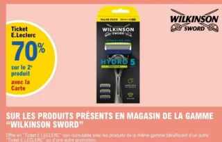 SUR LES PRODUITS PRÉSENTS EN MAGASIN DE LA GAMME "WILKINSON SWORD"