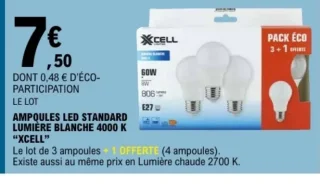 Ampoules LED standard lumiere blanche 4000 k