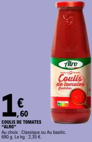 Coulis de tomates "ALRO"