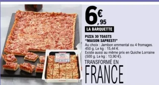 Pizza 30 toasts "Maison Sapresti"