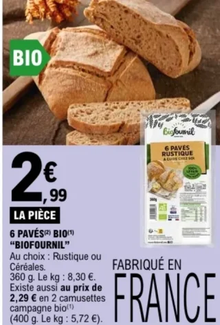 6 Pavés Bio "Biofournil"