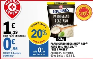 Les Croisés Parmigiano Reggiano AOP Râpé 30% MAT.GR.