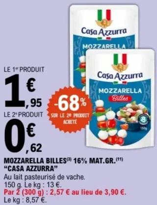 Casa Azzurra Mozzarella Billes 16% MAT.GR.