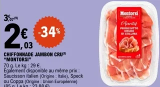 Chiffonnade jambon cru Montorsi