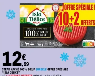 Steak haché 100% bœuf surgelé "Isla Délice"