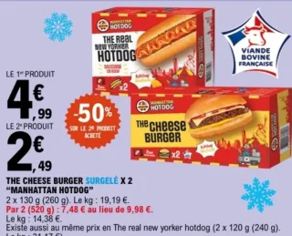 The Cheese Burger surgelé x 2 "Manhattan Hotdog"