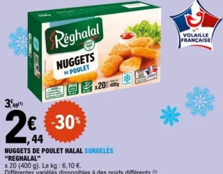 Nuggets de poulet halal surgelés "Réghalal"
