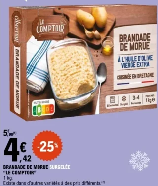 Brandade de morue surgelée "Le Comptoir"