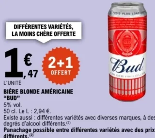 Bière blonde américaine Bud