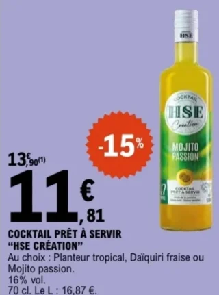Cocktail prêt à servir HSE Création