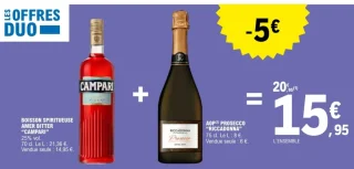 Boisson spiritueuse Amer Bitter "Campari" + AOP Prosecco "Riccadonna"
