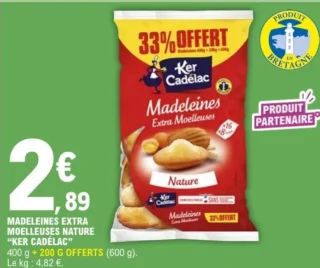 Madeleines Extra Moelleuses Nature "Ker Cadélac"