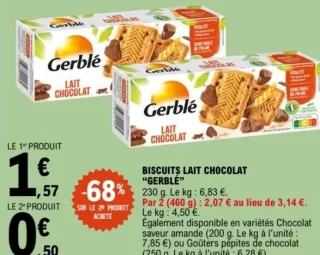 Biscuits Lait Chocolat "Gerblé"