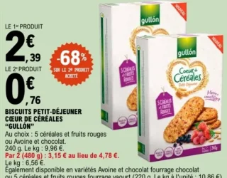 Biscuits Petit-Déjeuner Cœur de Céréales "Gullón"