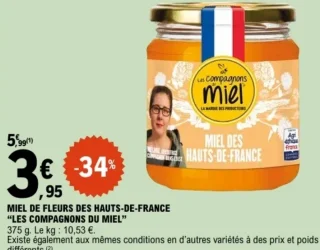 Miel de fleurs des Hauts-de-France "Les Compagnons du Miel"