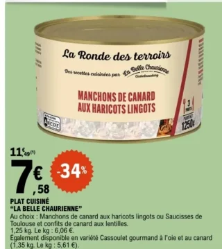 Plat cuisiné "LA BELLE CHAURIENNE"
