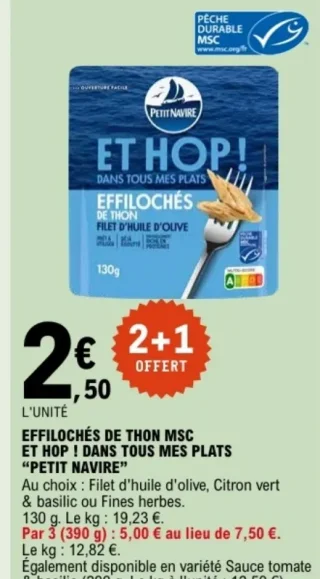 Effilochés de thon MSC Et Hop! "PETIT NAVIRE"