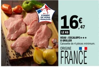 Veau : Escalope *** à griller
