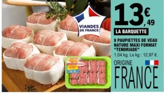 8 Paupiettes de veau nature maxi format Tendriade