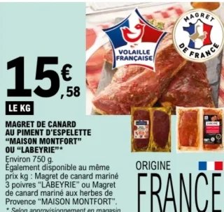 Magret de canard au piment d'espelette Maison Montfort