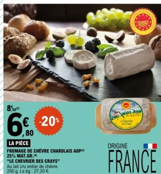Fromage de chèvre Charolais AOP Le Chevrier des Crays