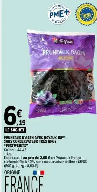 Pruneaux d'Agen avec noyaux IGP "Festifruits"