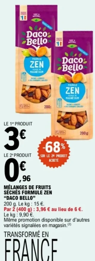 Mélanges de Fruits Séchés Formule Zen "Daco Bello"