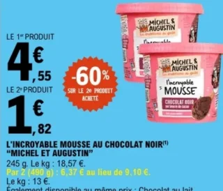 L'INCROYABLE MOUSSE AU CHOCOLAT NOIR "MICHEL ET AUGUSTIN"