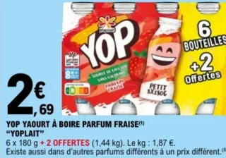YOP YAOUT À BOIRE PARFUM FRAISE "YOPLAIT"