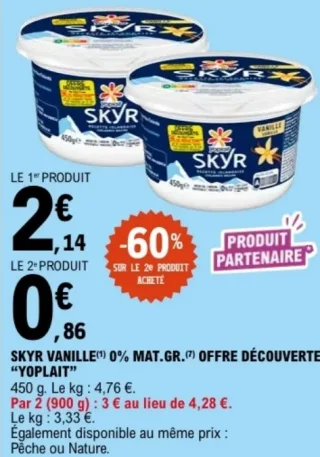 SKYR VANILLE 0% MAT.GR. "YOPLAIT"