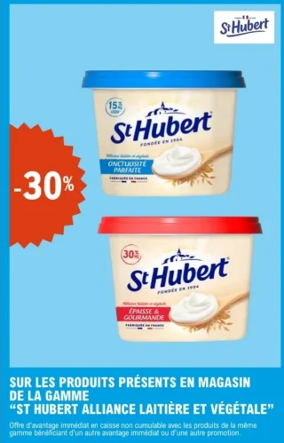 Produits de la gamme St Hubert Alliance Laitière et Végétale