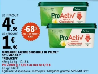 Margarine tartine sans huile de palme ProActiv