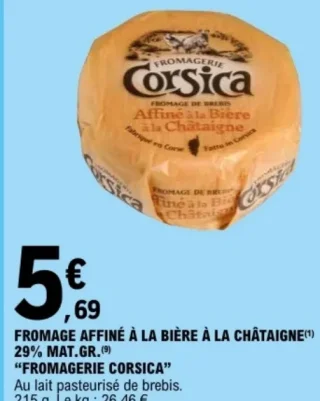 Fromage Affiné à la Bière à la Châtaigne Fromagerie Corsica