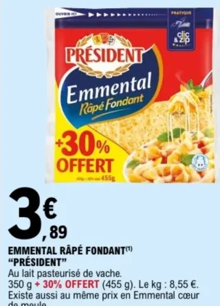 Emmental Râpé Fondant Président
