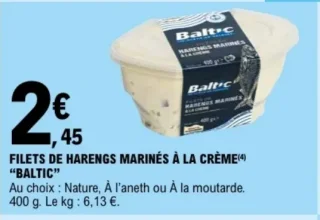 FILETS DE HARENGS MARINÉS À LA CRÈME "BALTIC"