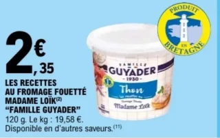 LES RECETTES AU FROMAGE FOUETTÉ MADAME LOÏK "FAMILLE GUYADER"