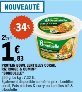 Protein Bowl Lentilles Corail Riz Rouge & Cumin Bonduelle