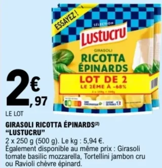 Girasoli Ricotta Épinards Lustucru